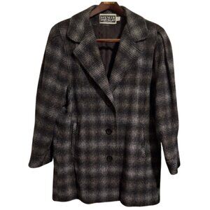 Vintage Spencer Douglas Womans Plaid Peacoat‎ 14 80s 90s Dark Academia Preppy